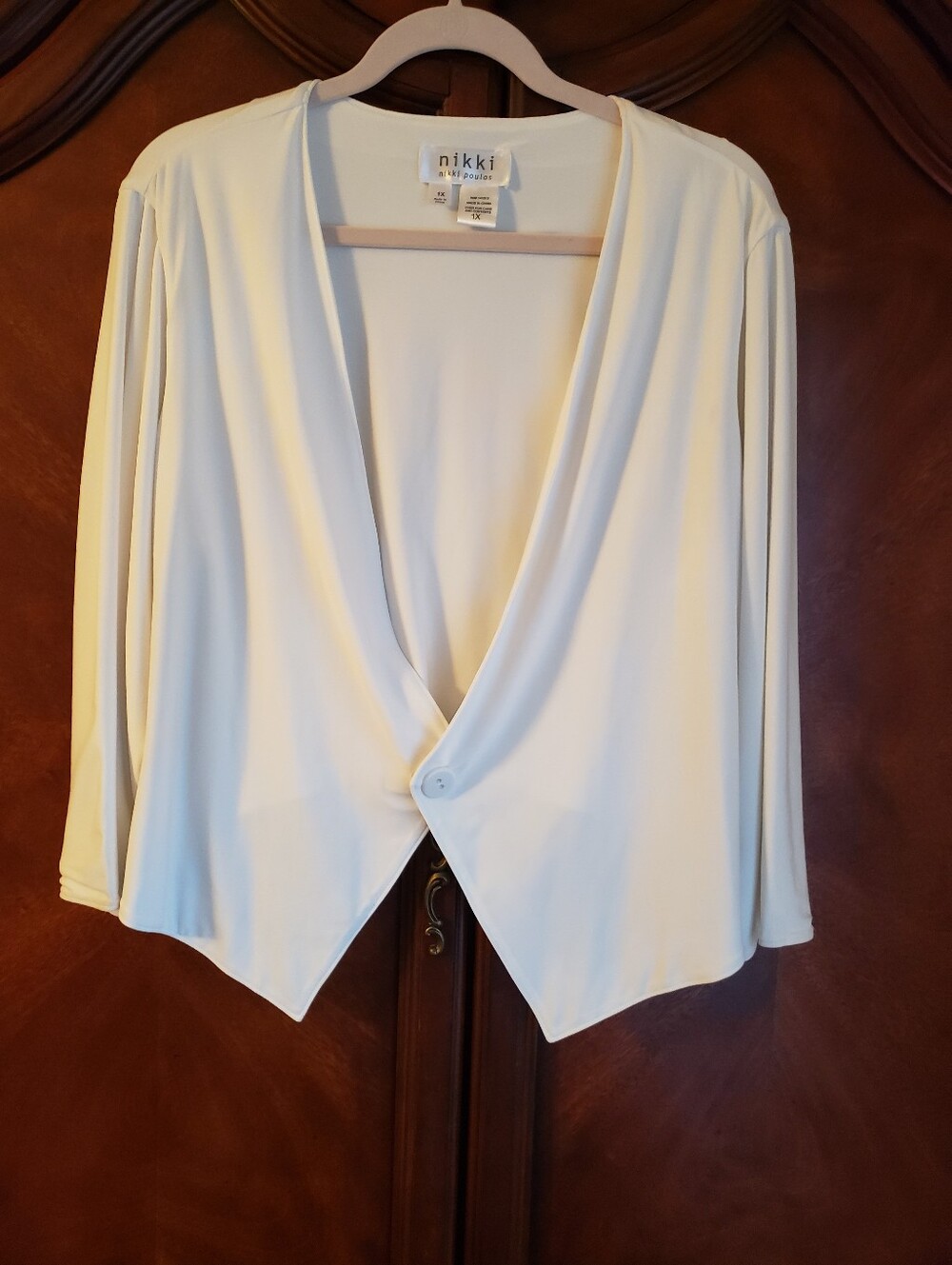 Nikki Poulos Cream Single Button Knit Jacket